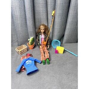 Bass Pro Shops Kelly Doll Fishing Bucket Pole Camping Treehouse Kids Toy Lot